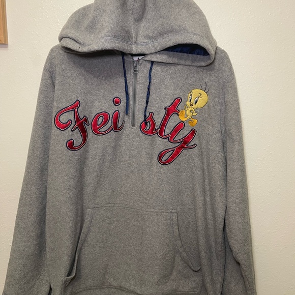Warner Bros. Jackets & Blazers - Warner Bros. Gray Hoodie with Tweety and Feisty Embroidery